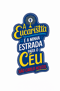 Adesivo Resinado Frase de São Carlo Acutis Frase Azul
