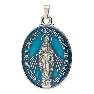 Medalha de Nossa Senhora das Graças Colorida Extra Grande Metal