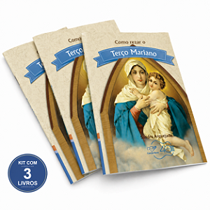 Kit Livro Como Rezar o Terço Mariano 3 unidades
