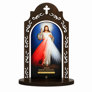 Capela de Jesus Misericordioso em MDF e Detalhes Vazados 16cm