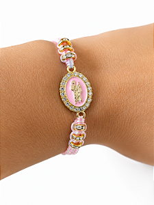 Pulseira de São Judas Tadeu Rosa Trançada