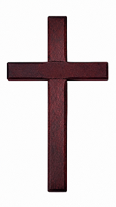 Crucifixo Cruz de Mão em Madeira Rústica 12cm