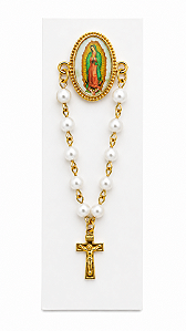 Boton Nossa Senhora de Guadalupe Folheado Pérola