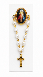 Boton Jesus Misericordioso Folheado Pérola