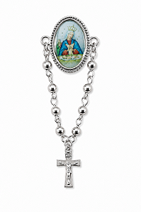 Boton Nossa Senhora da Divina Providência Prateado