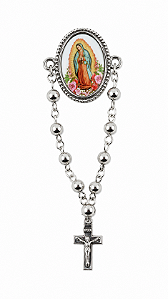 Boton Nossa Senhora de Guadalupe Prateado