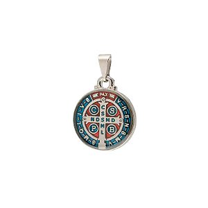 Medalha de São Bento Pequena Colorida com Folheto
