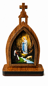 Mini Capela de Nossa Senhora de Lourdes em MDF 10cm
