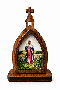 Mini Capela de Nossa Senhora das Lágrimas em MDF 10cm