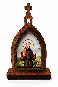 Mini Capela de São Francisco de Assis em MDF 10cm