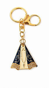 Chaveiro de Nossa Senhora Aparecida Mosquete Dourado