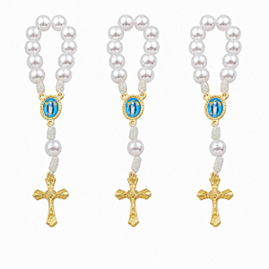 Kit Dezena Nossa Senhora Das Graças Pérola Abs Branca 8mm (3 Unidades)