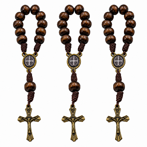 Kit Dezena São Bento Madeira Marrom Escuro 8mm (3 unidades)