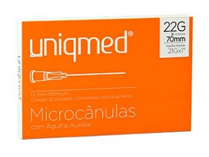 Microcânula 22G 0,70mm x 70mm com Agulha Auxiliar - UNIQMED