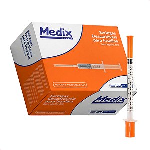 Seringa 1ml C/Ag 12,7x0,33 29G MEDIX (und)