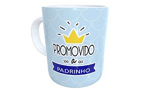 Caneca de cerâmica promovido a padrinho batismo dindo crisma