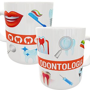 Caneca odontologia presente criativo profissão dentista