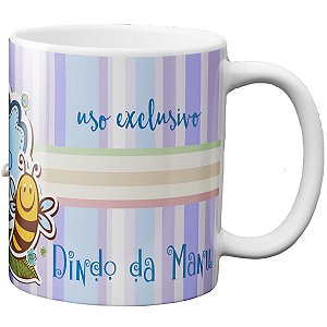 Caneca uso exclusivo do dindo com nome da criança presente