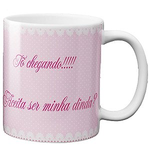 Caneca to chegando convite para madrinha batismo crisma