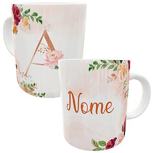 Caneca alfabeto com qualquer nome e inicial personalizados