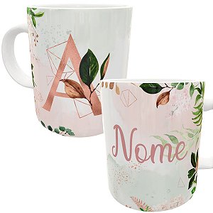 Caneca alfabeto com nome personalizado presente criativo