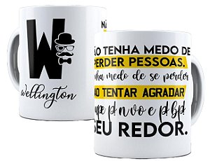 Caneca motivacional personalizada com qualquer nome inicial