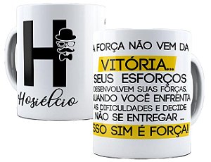 Caneca personalizada com nome e inicial motivacional