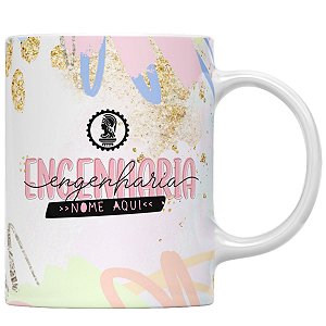 Caneca curso de engenharia com nome personalizado presente