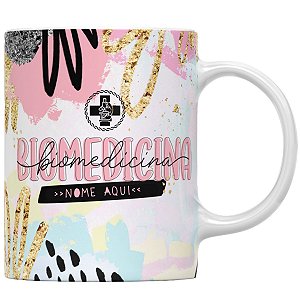 Caneca faculdade biomedicina presente com nome personalizado