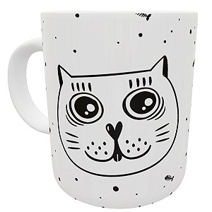 Caneca eu amo gato cat love presente mãe/pai de pet fofo