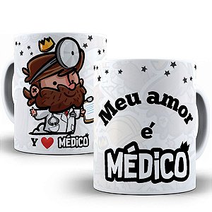 Caneca meu amor é médico presente fofo dia dos namorados