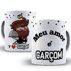 Caneca meu amor é garçom presente fofo dia dos namorados