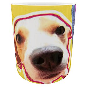 Caneca cachorrinho de fone presente divertido fofo engraçado
