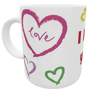 Caneca i love you eu te amo presente carinhoso criativo