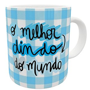 Caneca o melhor dindo do mundo presente padrinho xadrez