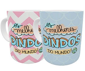 Kit 2 canecas os melhores dindos do mundo presente padrinhos