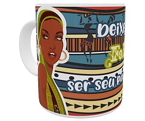 Caneca deixe a felicidade ser seu padrão de beleza presente
