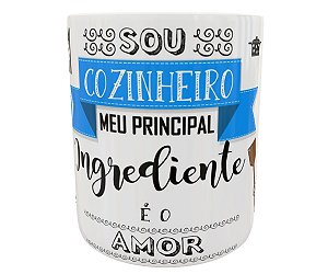 Caneca sou cozinheiro meu ingrediente é o amor presente
