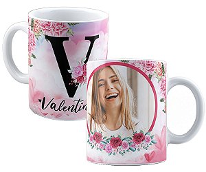 Caneca personalizada inicial+qualquer nome com foto presente