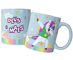 Caneca unicórnio dab deus é mais presente divertido criativo