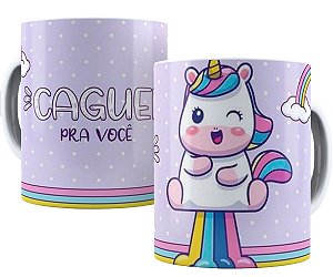 Caneca unicórnio grosso caguei pra você presente divertido