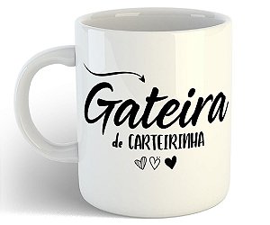 Caneca gateira de carteirinha presente mãe de gato cat lover