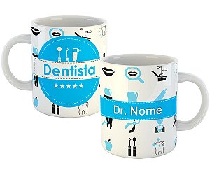 Caneca dentisa com nome personalizado dr, odontologia