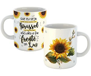 Caneca que eu seja como girassol planta motivacional