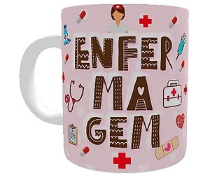 Caneca enfermagem faculdade profissão presente curso