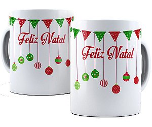 Caneca feliz natal presente natalino enfeites árvore