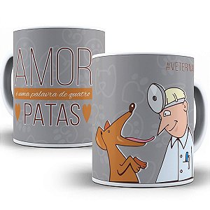 Caneca amor é uma palavra de quatro patas veterinária
