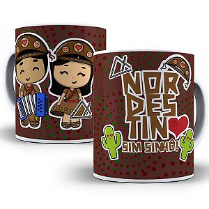 Caneca nordestino sim sinhô marrom presente nordeste