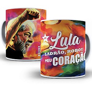 Caneca lula roubou meu coração presidente lula 2022 presente