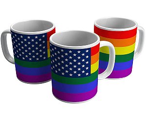 Caneca bandeira arco-íris lgbt presente gay pride orgulho
